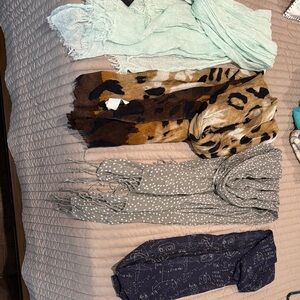 Forever 21 Mint and Animal Print Scarves